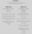 Menu La vague - Menus