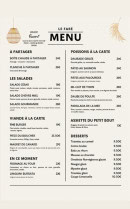 Menu Le Faré - A partager, salades et desserts,...