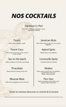 Menu Le Faré - Les cocktails