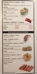 Menu Ô Sushi Bar - Sushis, makis, yakitoria,....