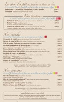 Carte et menu de Brasserie Le France à La Valette du Var — Les pâtes, les tartares,.....