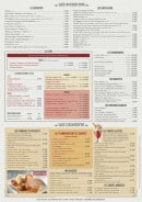 Menu Chez le Brasseur - Boissons, vins, desserts,...
