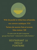 Carte et menu de La Vieille Fontaine à La Valette du Var — Exemple de menu