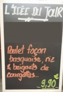 Menu Le Club House - Un exemple de menu du jour