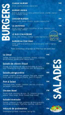 Menu Brasserie Mireille - Les burgers et salades