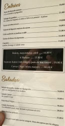 Menu La petite place - Les entrées et salades