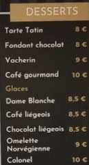 Carte et menu de Le Loup de Mer à La Londe les Maures — Les desserts