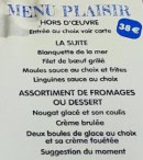 Carte et menu de Poivr'Sel à La Londe les Maures — Menu plaisir