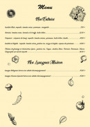 Menu Ké Pasta - Les entrées et lasagnes