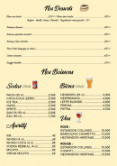 Menu Ké Pasta - Les boissons et desserts,