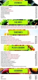 Menu Me & You Sushi - Les entrées, salades, tartares,...