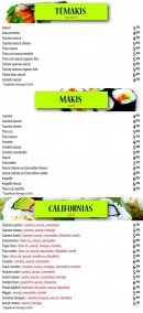Menu Me & You Sushi - Les temakis, makis et california
