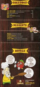 Menu Pizz'Atomic - Les boissons, desserts et offres