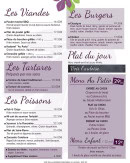 Menu Au Patio - Les viandes, poissons, ...