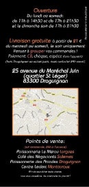 Menu Bento Sushi - adresse du bento