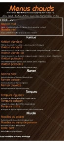 Menu Bento Sushi - les menus chauds