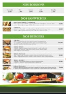 Menu Bio d'eden - Les burgers, boissons, ...