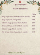 Menu Chez Bastianin - Les viandes