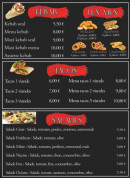Menu Food corner’s - Les kebabs, tacos et salades,...