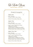 Menu La Bella Storia - Les formules