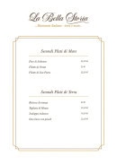 Menu La Bella Storia - Les plats suite