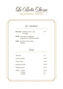 Menu La Bella Storia - Les desserts et menu enfant