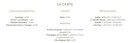Menu Le Badger - La carte