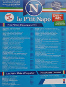 Menu Le p'tit Napo - Les pizzas, plats à emporter et desserts