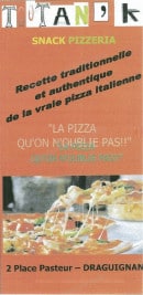 Menu le Toutan K - carte et menu le Toutan K Draguignan