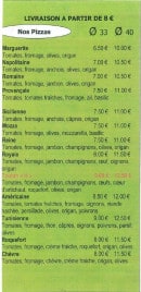 Menu le Toutan K - les pizzas