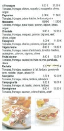 Menu le Toutan K - les pizzas suite