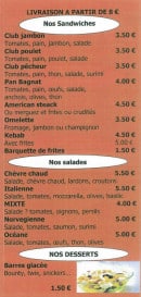 Menu Pizza Snack le Toutan K - Les sandwiches, salades et desserts 