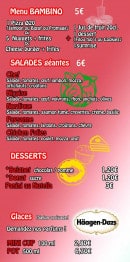 Menu Yummy Pizza - Menu enfant, salades, desserts,...