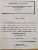 Menu Cabanon Palace - La formule du midi 13,5€