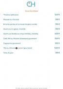 Menu Club House Golf de Beauvallon - Les gourmandises