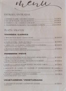 Menu Bossa Nova - Les entrées et plats