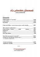 Menu La Fourchette Gourmande - Les desserts