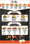 Menu O' My Tacos - Les tex mex, burgers et sandwichs