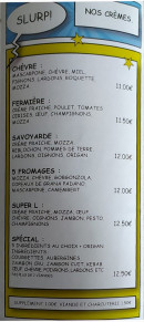 Menu Super L - Les pizzas crèmes