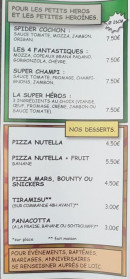 Menu Super L - Pizzas enfant et desserts