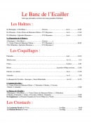 Carte et menu de La brasserie des iles à Hyeres — Les huîtres, coquillages et crustacés