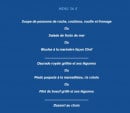 Carte et menu de La Frégate à Les Salins d'Hyeres — Le menu à 36€