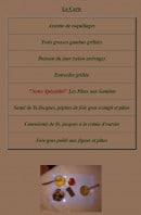Carte et menu de Le Pique Bouffique à Les Salins d'Hyeres — Les menus à la carte