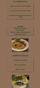 Carte et menu de Le Pique Bouffique à Les Salins d'Hyeres — Les spécialités sur commande