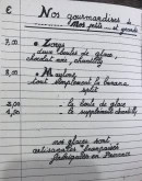 Menu Le chant de L’heure - Les gourmandises