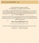 Menu Le Castellaras - Le menu 25 ans de partage