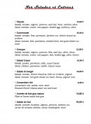 Menu Le Lac - Salades et entrées 