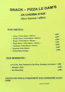 Menu Le Dam's - Menus et boissons 