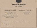 Menu Hippopotamus - Menu déjeuner