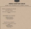 Menu Hippopotamus - Menu coup de coeur